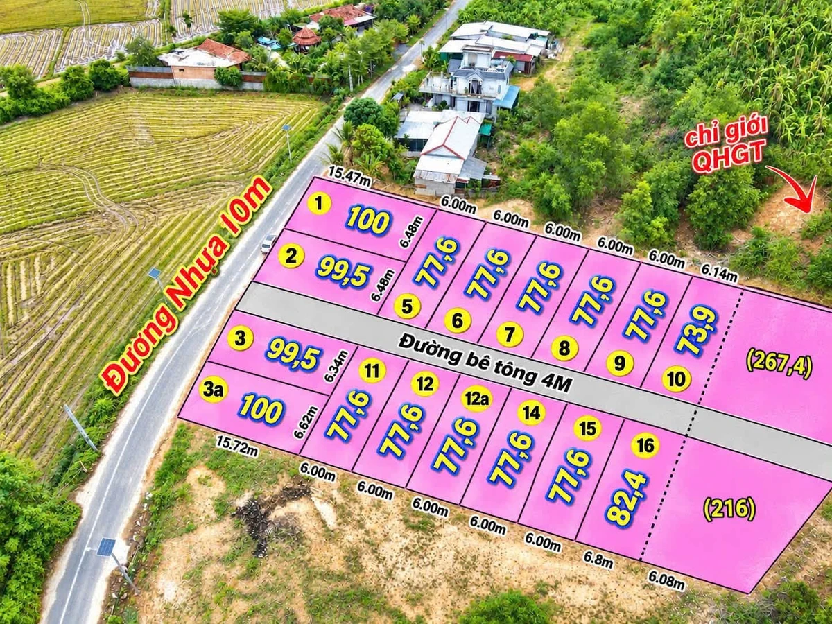 Bán đất Diên Thọ 73,6m² mặt tiền Cầu Rút 385 triệu - Ảnh thu nhỏ 2