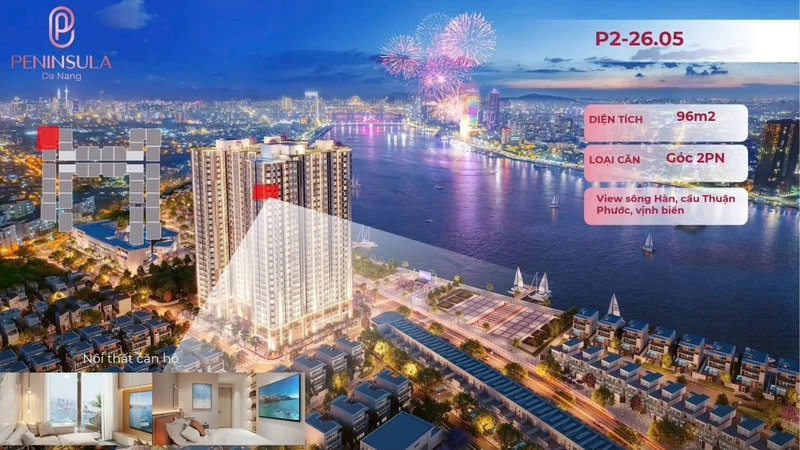 Bán căn góc 2PN 96m² Peninsula Đà Nẵng 6,8 tỷ