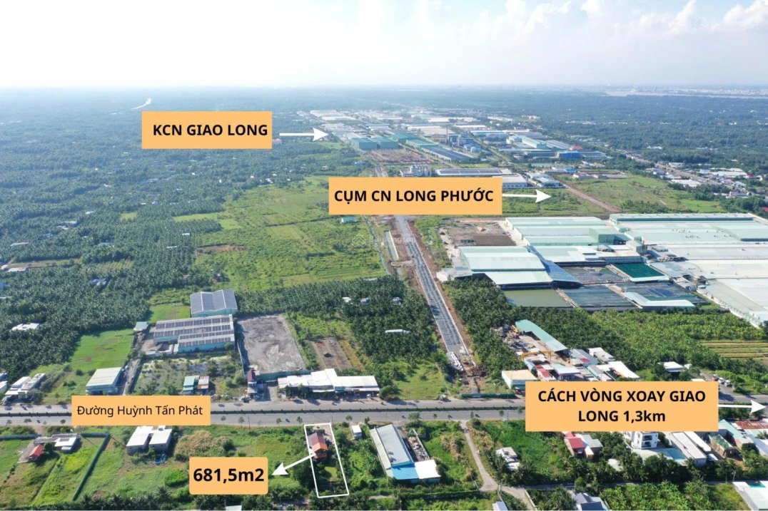 Đất mặt tiền đường Huỳnh Tấn Phát, gần vòng xoay Giao Long - Ảnh 1