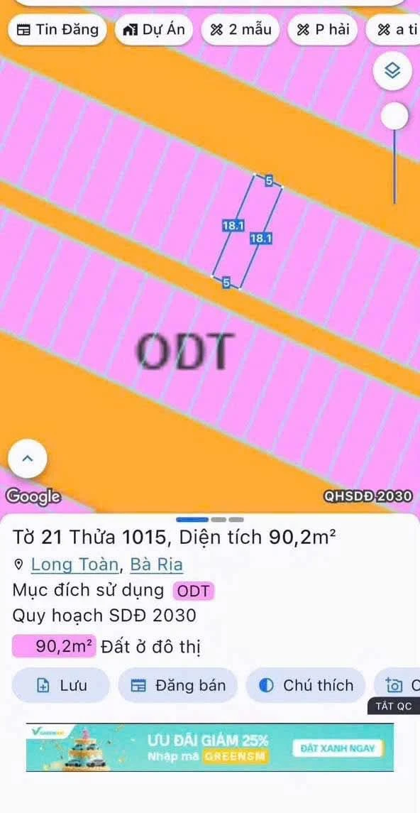 Bán đất Long Toàn Bà Rịa 90m2, 3 tỷ 650 triệu - Ảnh thu nhỏ 2