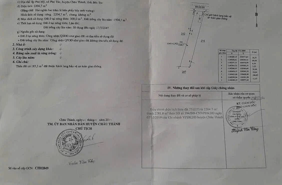 Bán đất mặt tiền QL57B Phú Túc 500m2, 2 tỷ 650 triệu - Ảnh thu nhỏ 2