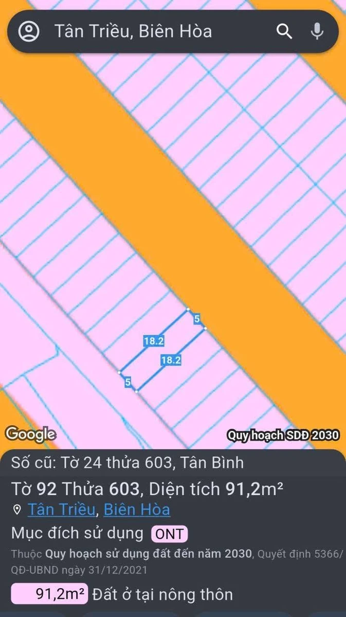 Bán đất nền 5x18 khu Lavender, Phường Tân Triều, Đồng Nai giá 1,85 tỷ - Ảnh 1