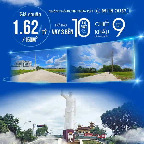 Bán đất Đức Hòa Long An 150m² full thổ 1 tỷ 580 triệu