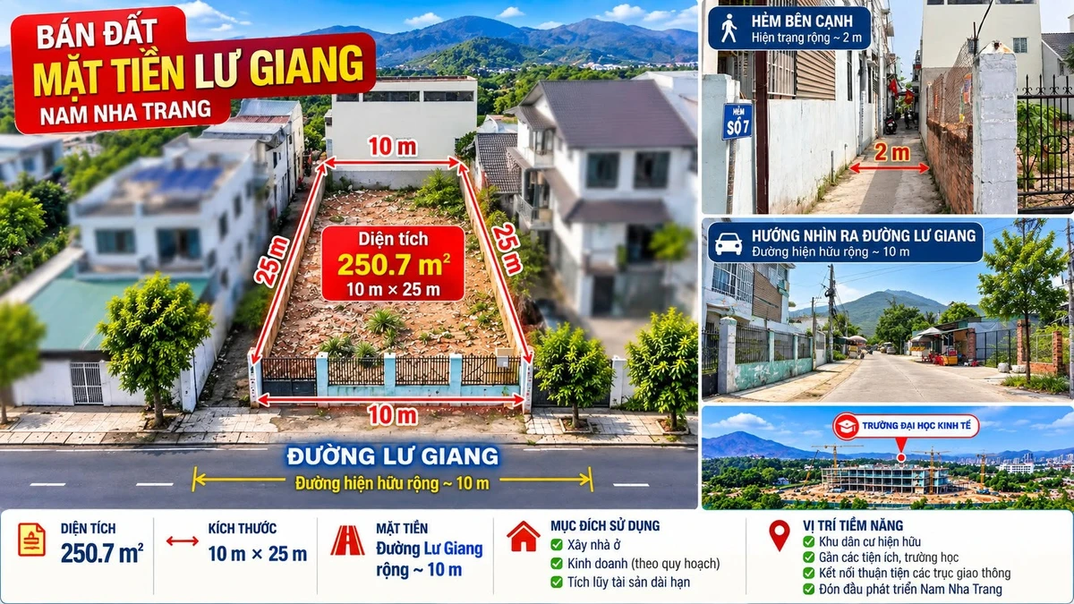 Bán lô góc mặt tiền Lư Giang Nha Trang 126m² 4.6 tỷ - Ảnh thu nhỏ 2