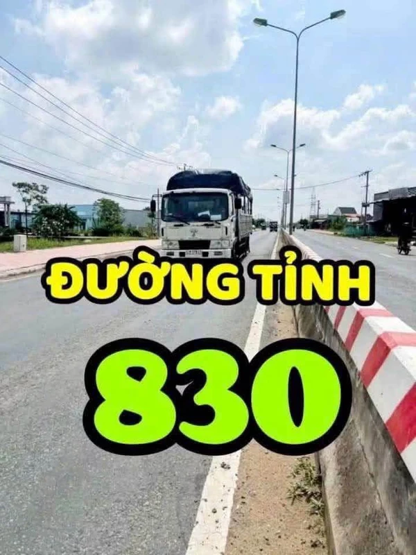 Bán đất mặt tiền Tỉnh Lộ 830, 2556m² Tây Ninh