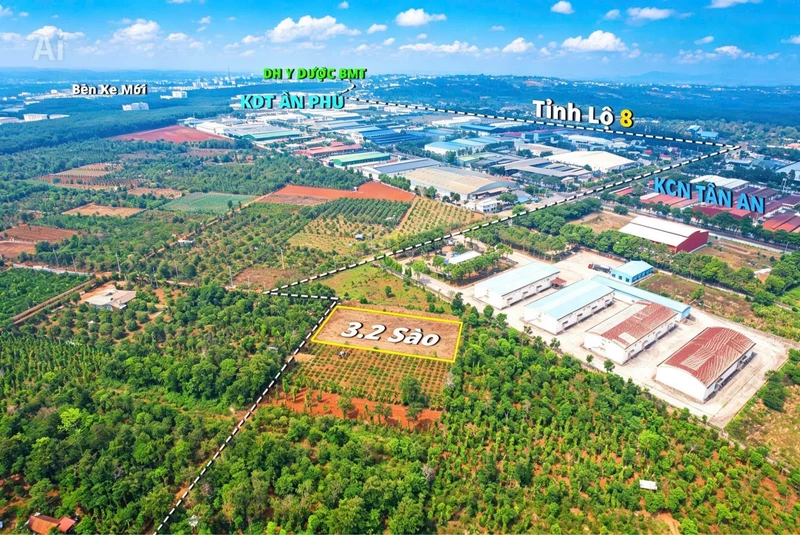 Bán 3,2 sào đất trống phường Tân An, hẻm cấp 1 vành đai QL14 và QL26, giá 4 tỷ
