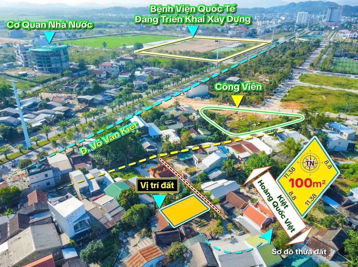 Bán đất kiệt ô tô đường Hoàng Quốc Việt, khu BGI, TP Huế, 100m2 - Ảnh thu nhỏ 2