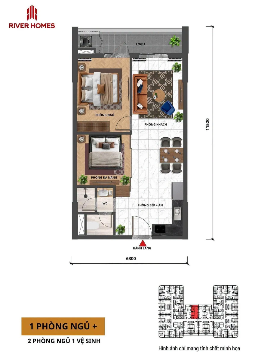 Bán căn hộ 2PN Sun FourS 61m² giá 2 tỷ 4 Đà Nẵng - Ảnh thu nhỏ 2