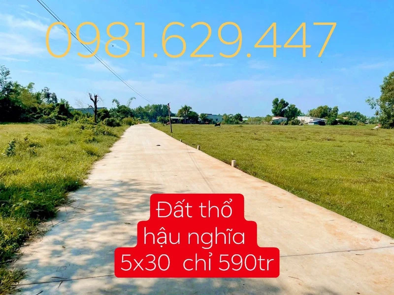 Bán đất thổ cư 5x30m sổ riêng giá 590 triệu tại Hậu Nghĩa, Đức Hòa, Long An