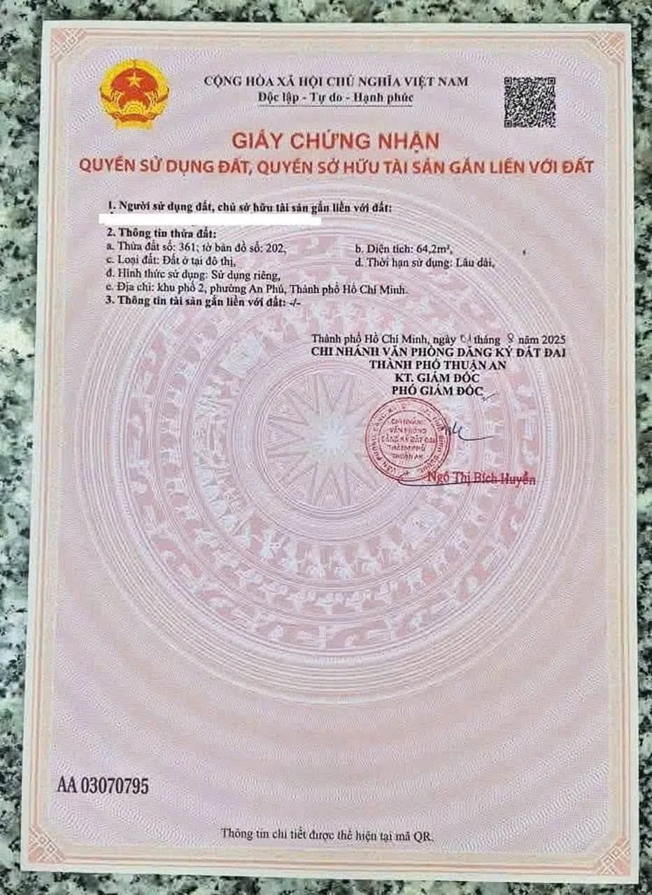 Bán đất mặt tiền An Phú 36, Thuận An, Bình Dương 64m² - Ảnh 1
