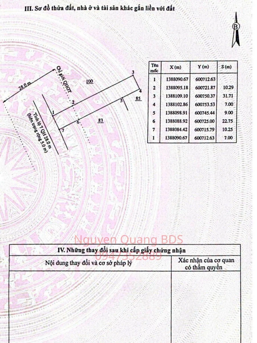 Bán lô đất 294m2 mặt tiền TL 7, xã Bắc Ninh Hòa, Khánh Hòa giá 1,9 tỷ - Ảnh thu nhỏ 3