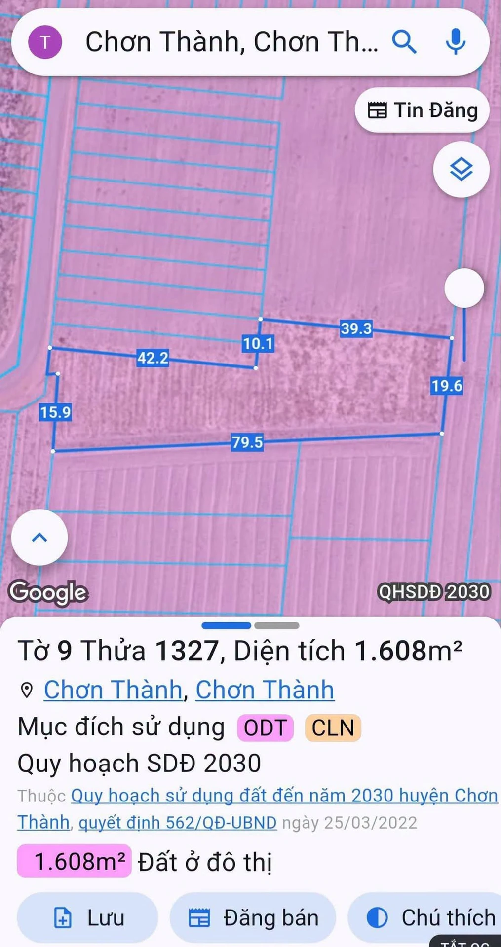 Bán đất 1600m2 tại Chơn Thành, Bình Dương, 1,4 tỷ - Ảnh 1