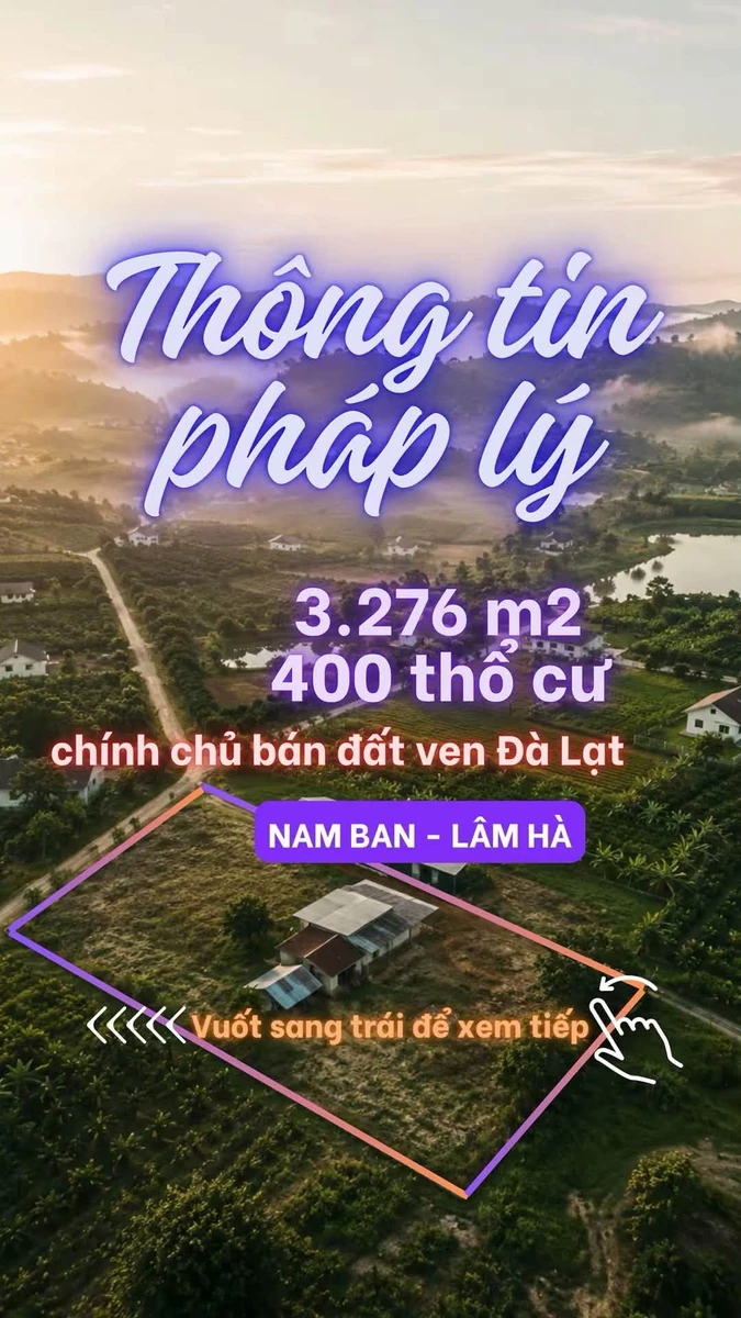 Bán đất 3.276m² Nam Ban Lâm Hà, 5,8 tỷ, sổ hồng riêng - Ảnh 1