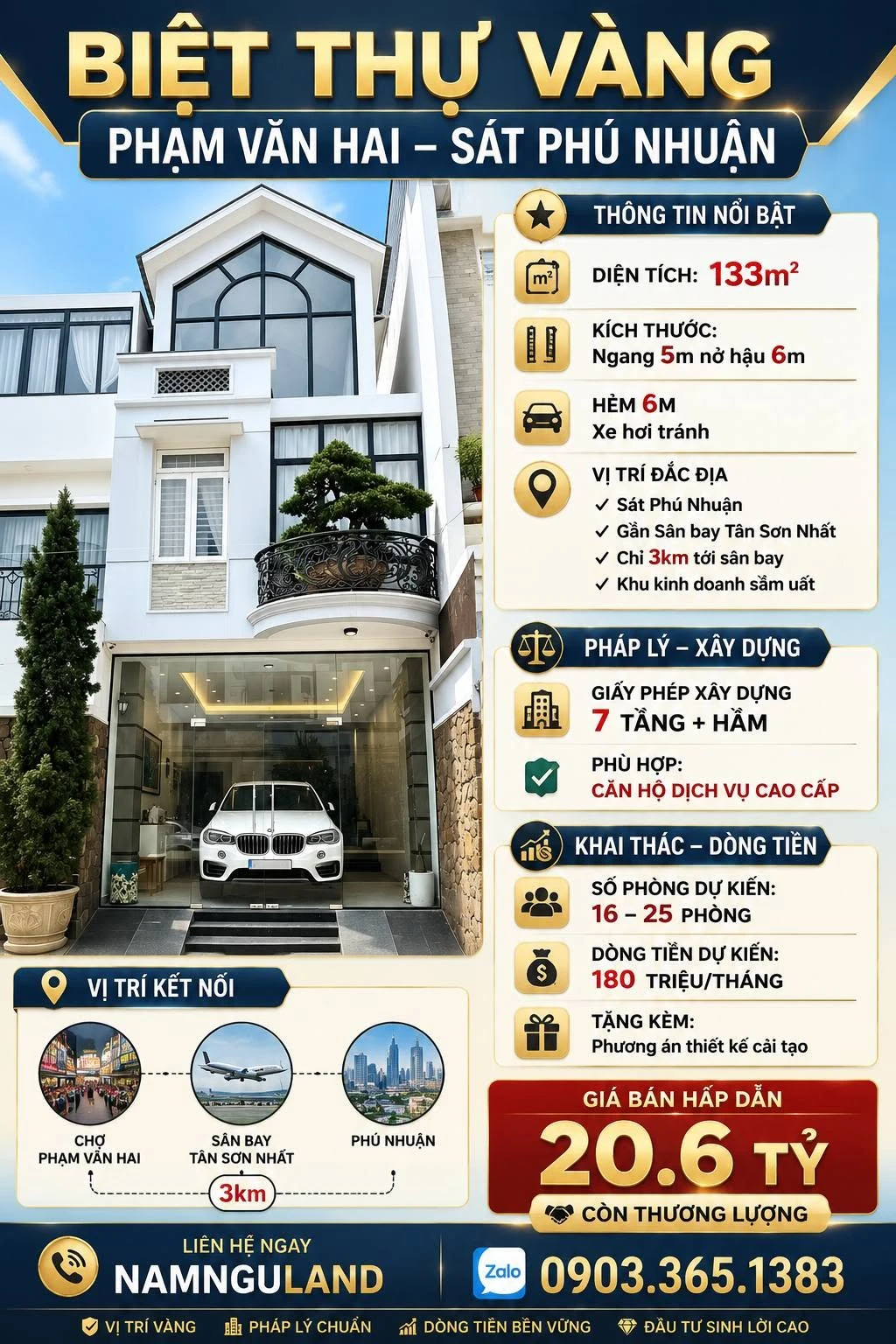 Bán biệt thự 133m² Lê Văn Sỹ, Phú Nhuận - 20.6 tỷ - Ảnh 1