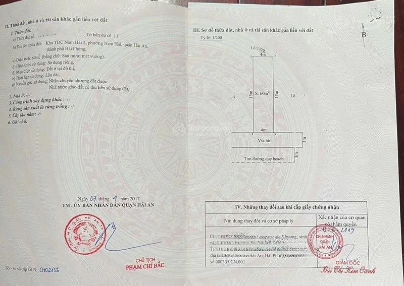 Bán đất tái định cư Nam Hải 2, Hải An, Hải Phòng