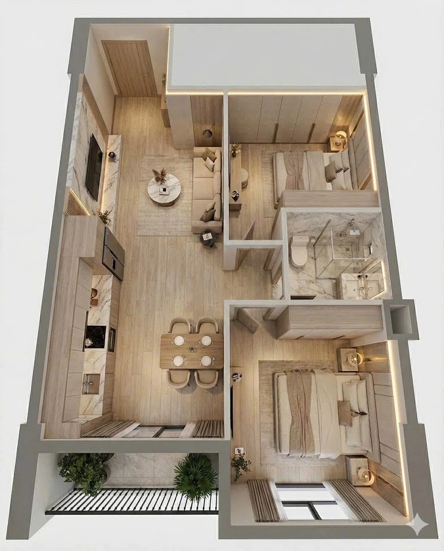 Bán căn hộ 2PN 52m2 giá 1 tỷ 686 triệu tại Marina Plaza Cần Thơ - Ảnh thu nhỏ 5