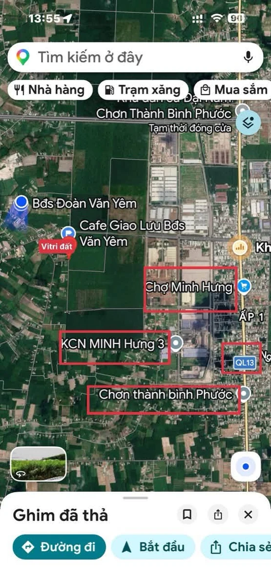 Bán đất 1700m2 Chơn Thành Bình Phước 1 tỷ 6 - Ảnh thu nhỏ 2