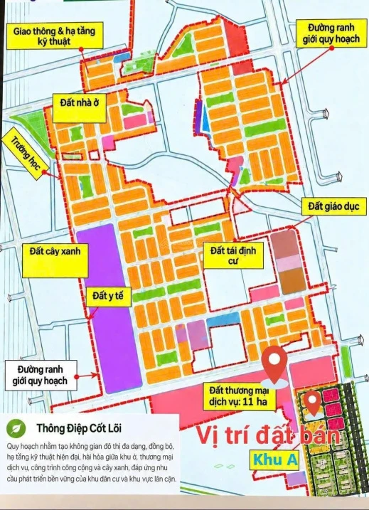 Bán lô đất trong Khu A - Khu DVHH VSIP Quảng Ngãi, Khu A đối diện quỹ đất dịch vụ Thọ Phong 11ha