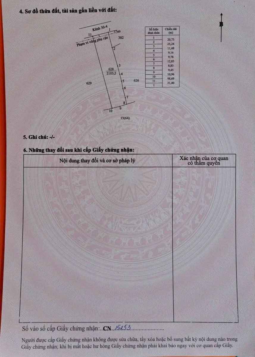 Bán đất lúa mặt tiền kênh 30.4, 2100m2, giá 800tr/1000m2 tại An Lục Long - Ảnh thu nhỏ 3