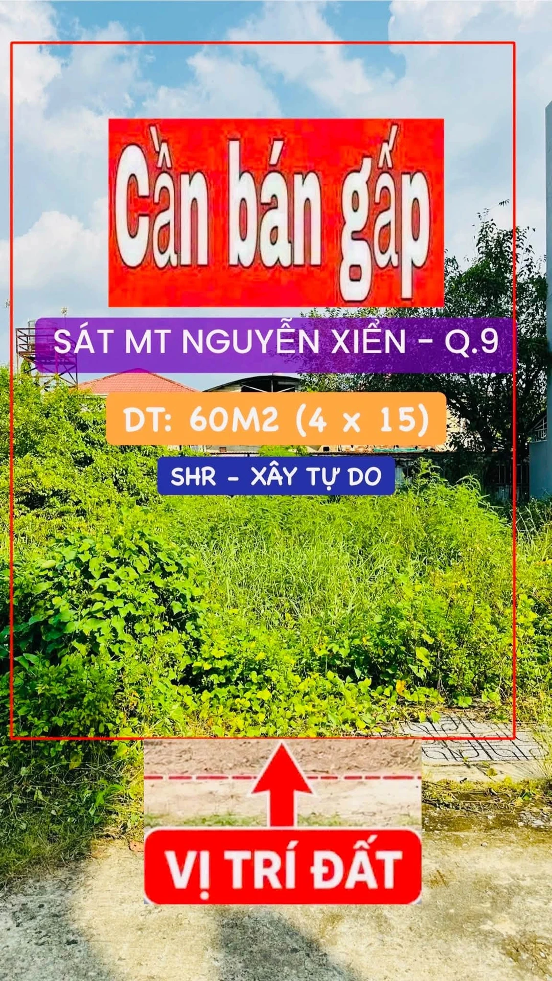 Bán đất 60m² (4x15) gần mặt tiền Nguyễn Xiển, Long Thạnh Mỹ, Quận 9, giá 3,35 tỷ - Ảnh 1
