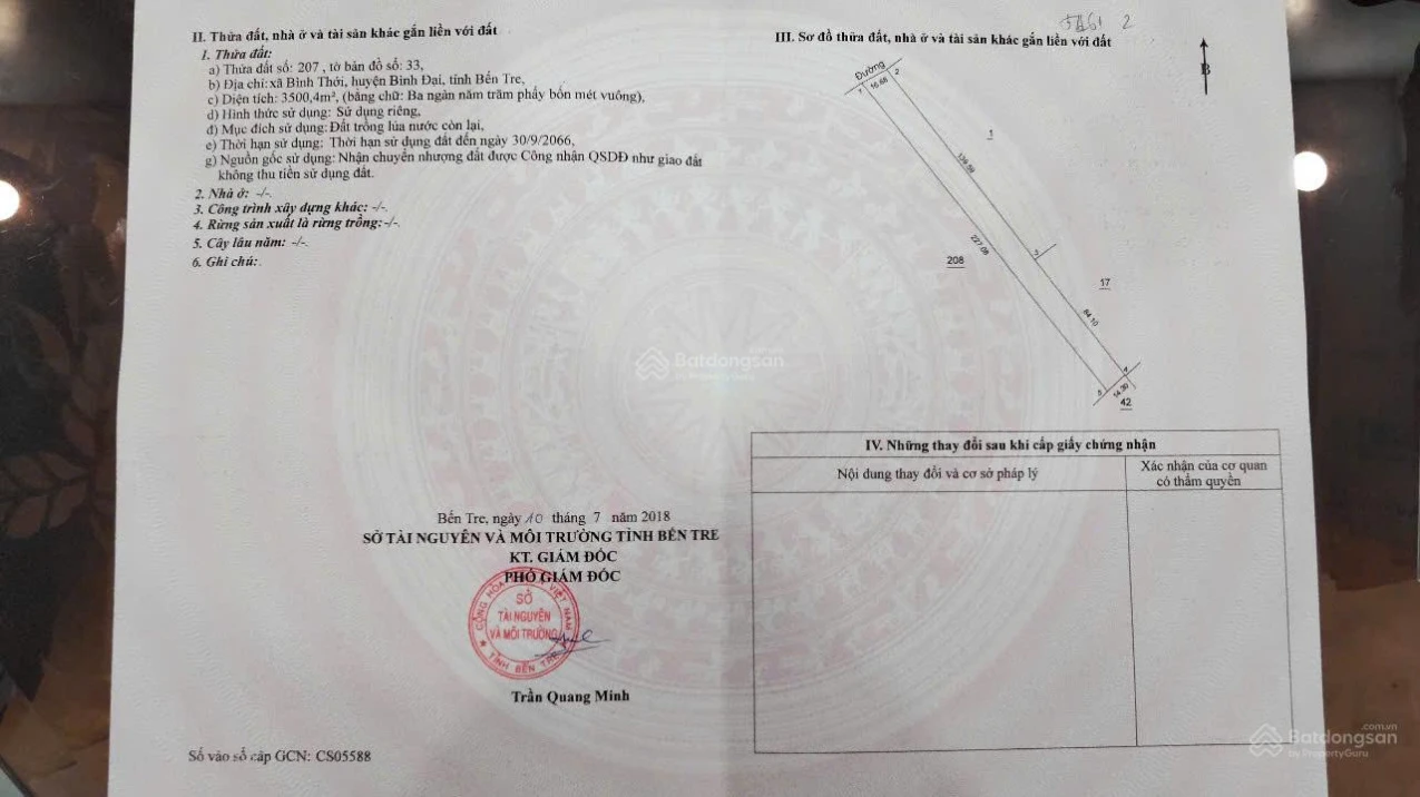 Bán 3 thửa đất liền ranh tổng 11.234,3m2 tại Bình Thới, Bình Đại, Bến Tre - Ảnh 1