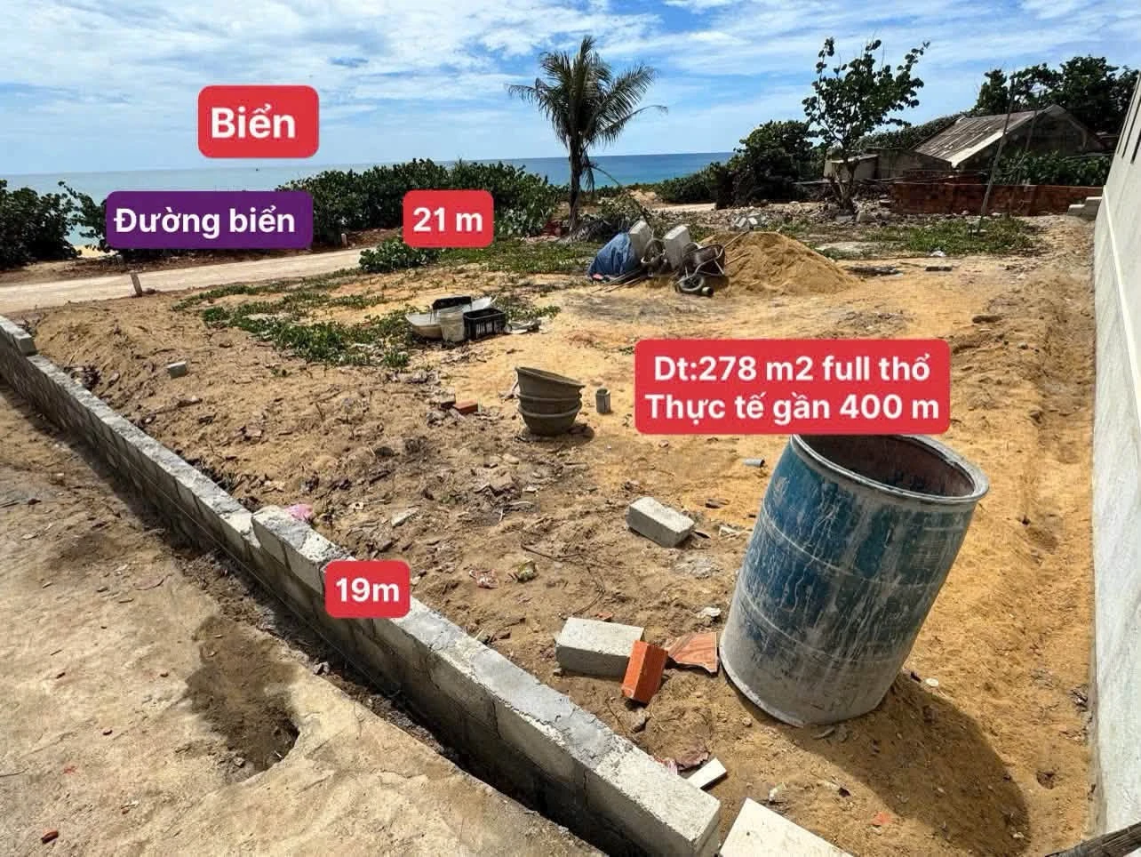 Bán đất view biển Hoàn Hải Bình Định 400 m2 giá 2 tỷ - Ảnh 1