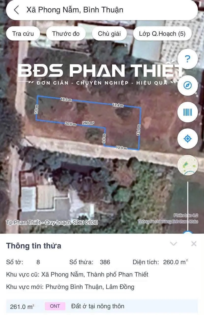 Bán lô đất góc 2 mặt tiền Xuân Phong 260m² Phan Thiết - Ảnh 1
