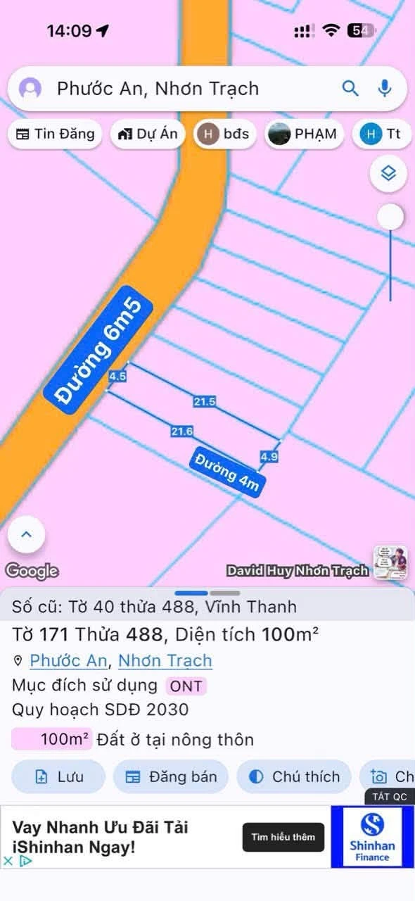 Bán đất Nhà Bè 100m² mặt tiền Hùng Vương gần chợ 1 tỷ 450 - Ảnh 1