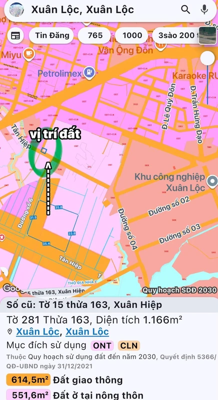 Bán đất 1100m2 gần khu công nghiệp Xuân Lộc, Đồng Nai 15 tỷ