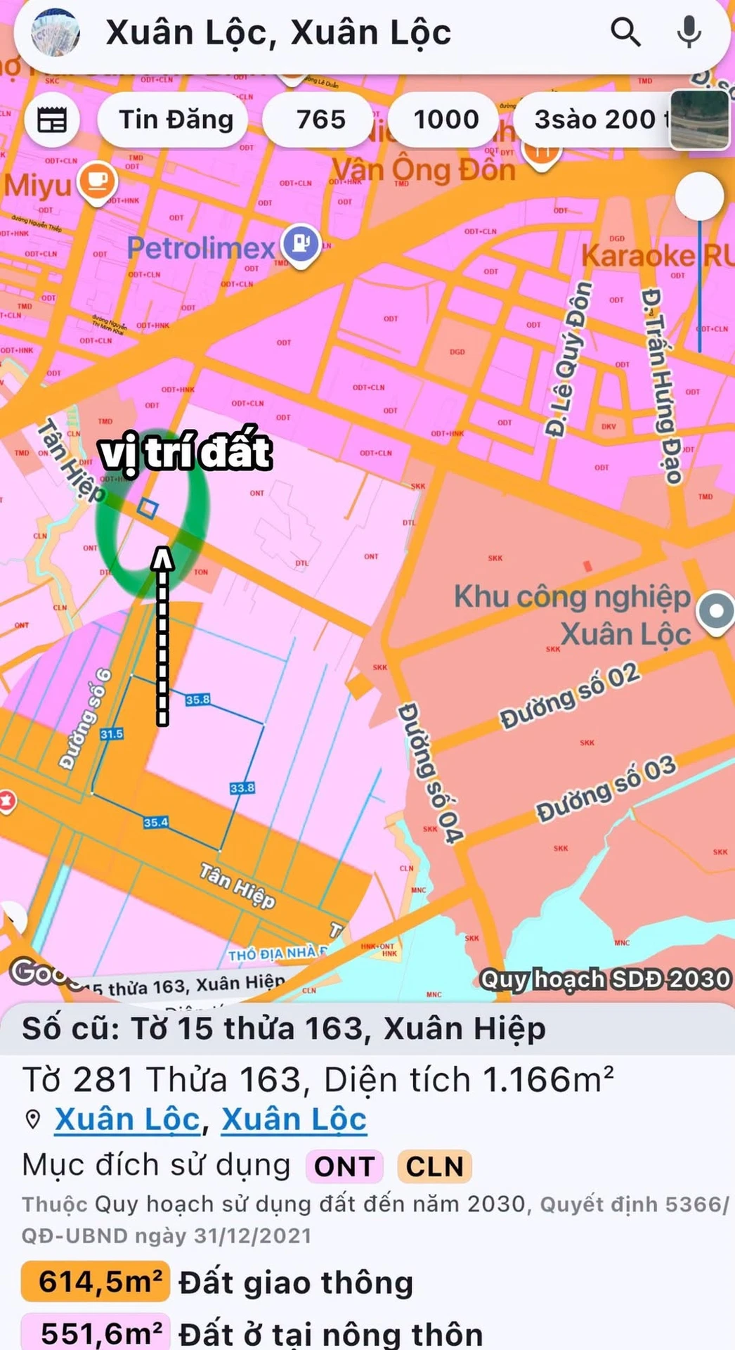 Bán đất 1100m2 gần khu công nghiệp Xuân Lộc, Đồng Nai 15 tỷ - Ảnh 1