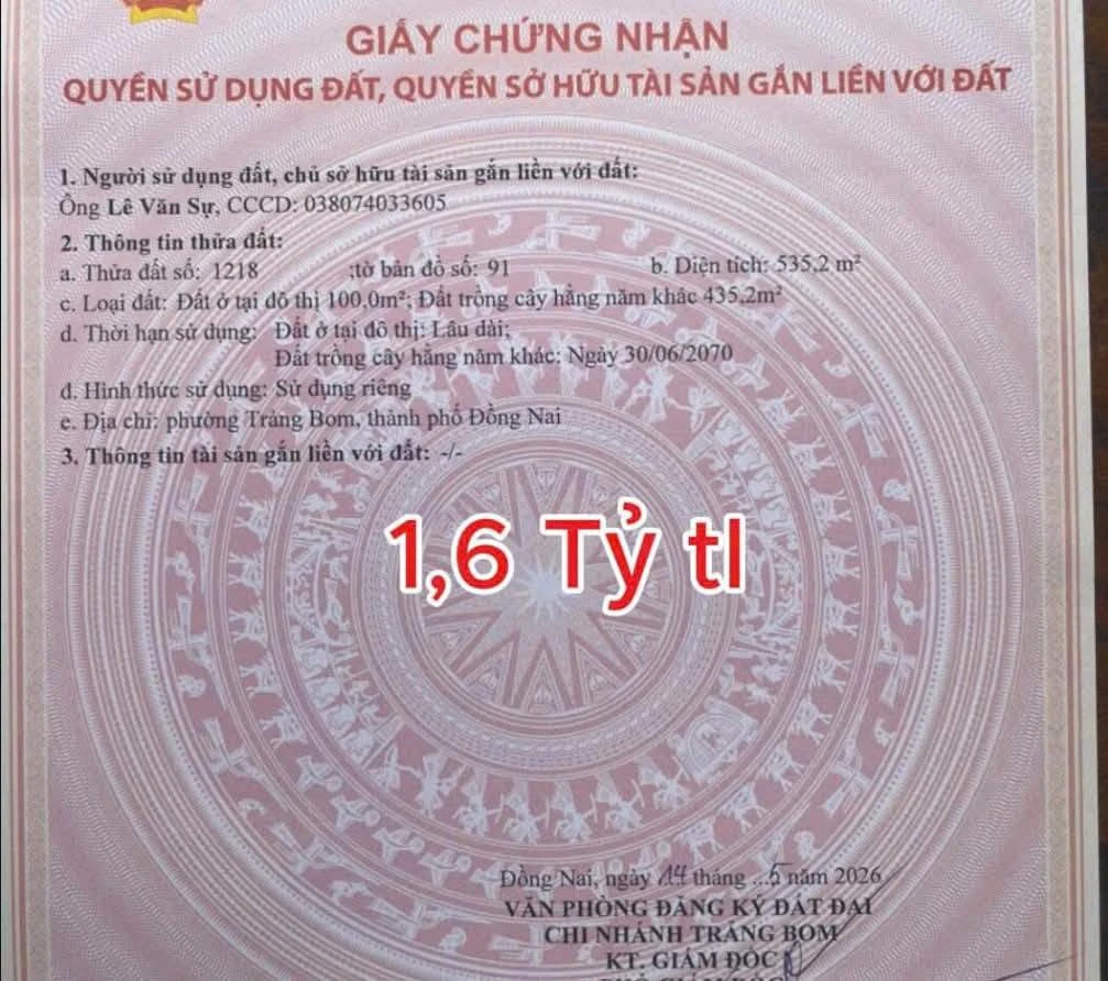 Bán đất thổ cư 500m2 giá 1,6 tỷ gần KCN Bàu Xéo, Trảng Bom, Đồng Nai - Ảnh thu nhỏ 4
