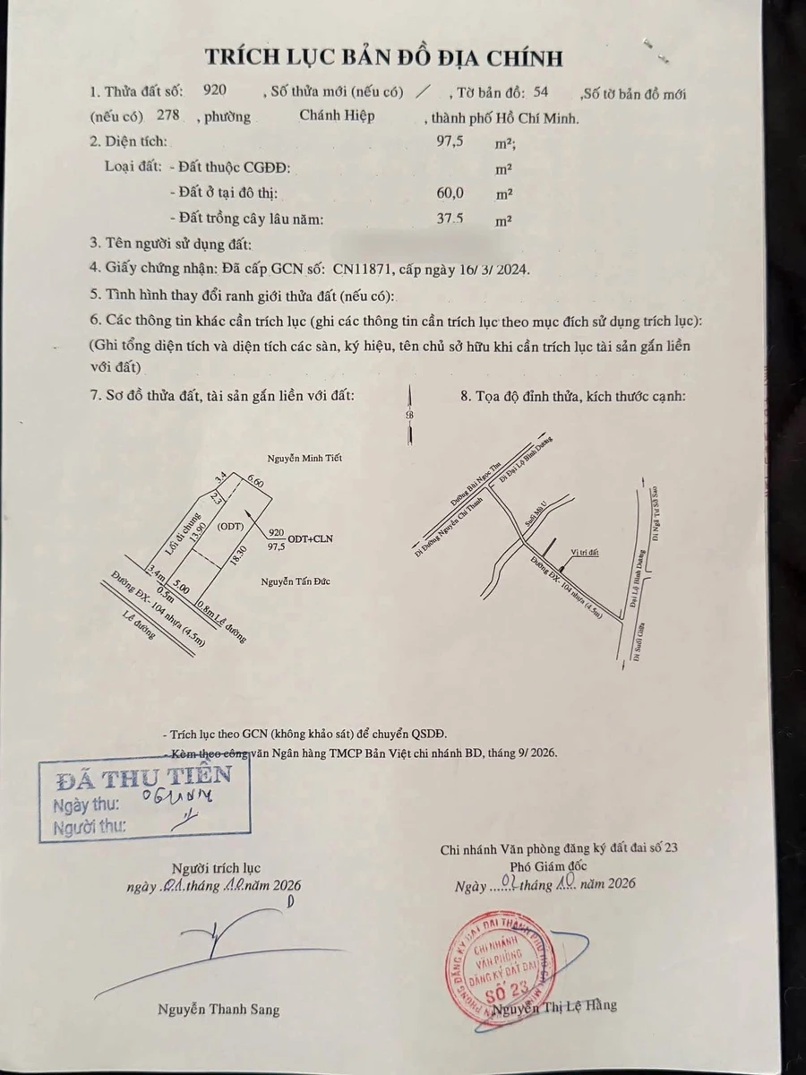 Bán lô góc 2 mặt tiền Hiệp An Thủ Dầu Một 97m2 - Ảnh thu nhỏ 5