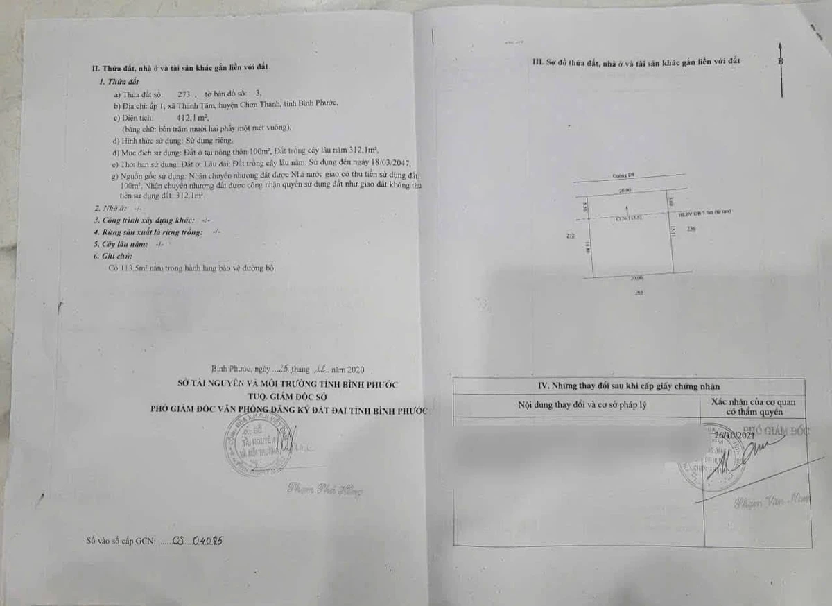 Bán đất 400m² đường D8 Thành Tâm, Chơn Thành, Bình Dương, 1 tỷ 5 - Ảnh thu nhỏ 4