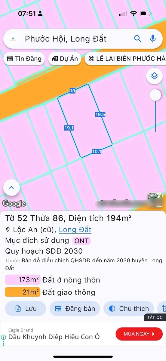 Bán đất nền 200m2 Biển Lộc An, Bà Rịa - Vũng Tàu - Ảnh thu nhỏ 5