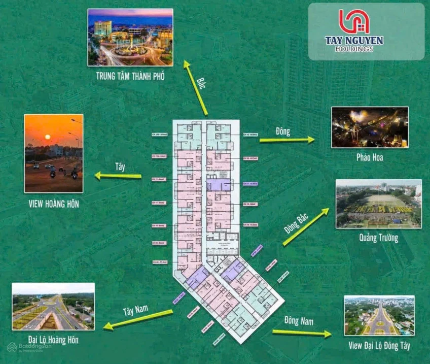 Căn hộ 2PN Eco Palace Buôn Ma Thuột tầng 33, hướng Tây Nam, 63,8m2 giá 2,93 tỷ - Ảnh thu nhỏ 2