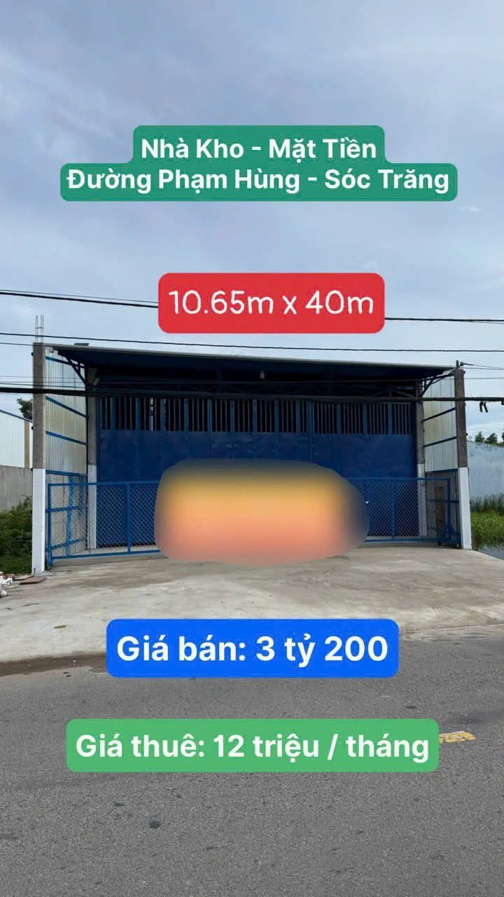 Bán nhà kho mặt tiền Phạm Hùng 426m², Cần Thơ 3.2 tỷ - Ảnh 1