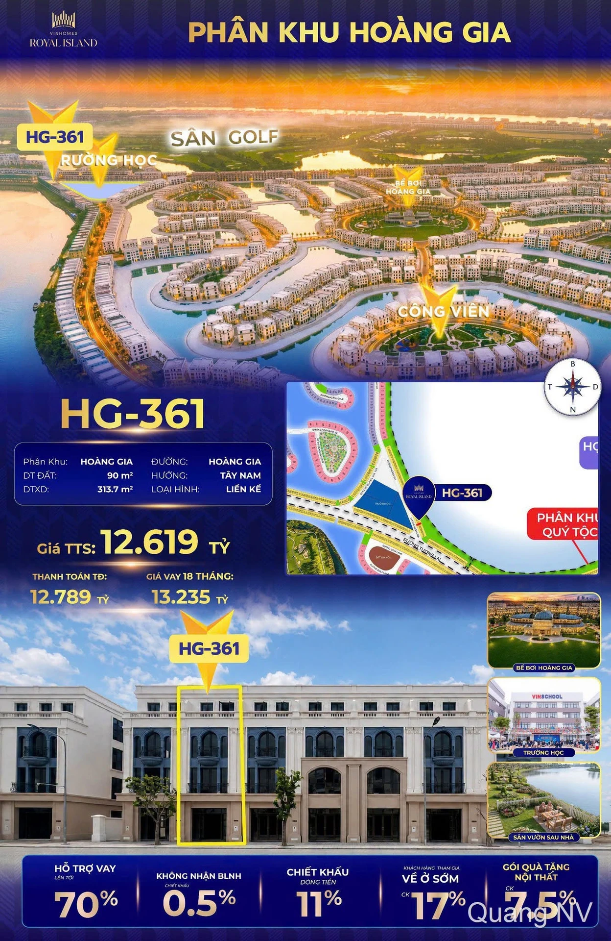 Bán liền kề sân vườn view sông Vinhomes Royal Island 313.7m² 12.6 tỷ - Ảnh 1