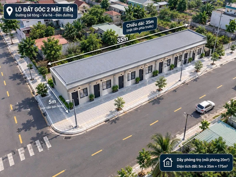Bán lô góc 2 mặt tiền 175m² Bình Lộc, Bình Dương