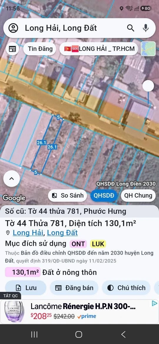 Bán lô đất mặt tiền 130m² Long Hải - Ảnh thu nhỏ 3