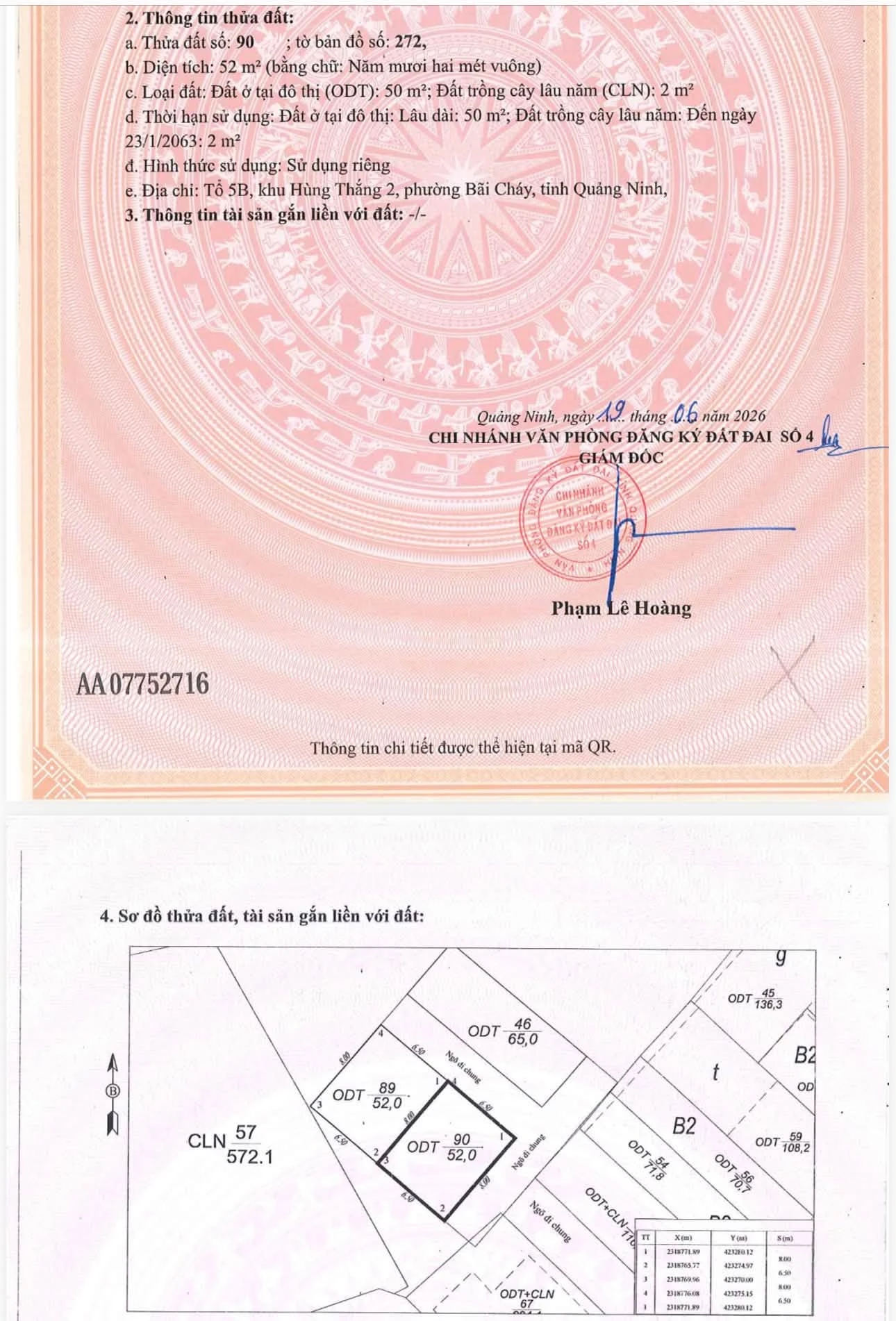 Bán lô đất 52m² Bãi Cháy, Quảng Ninh 1,6 tỷ - Ảnh 1