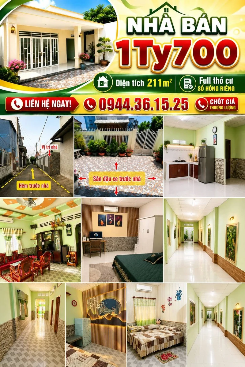 Bán nhà 211m² 3 phòng ngủ, 1 tỷ 7 Quận 10 - Ảnh 1