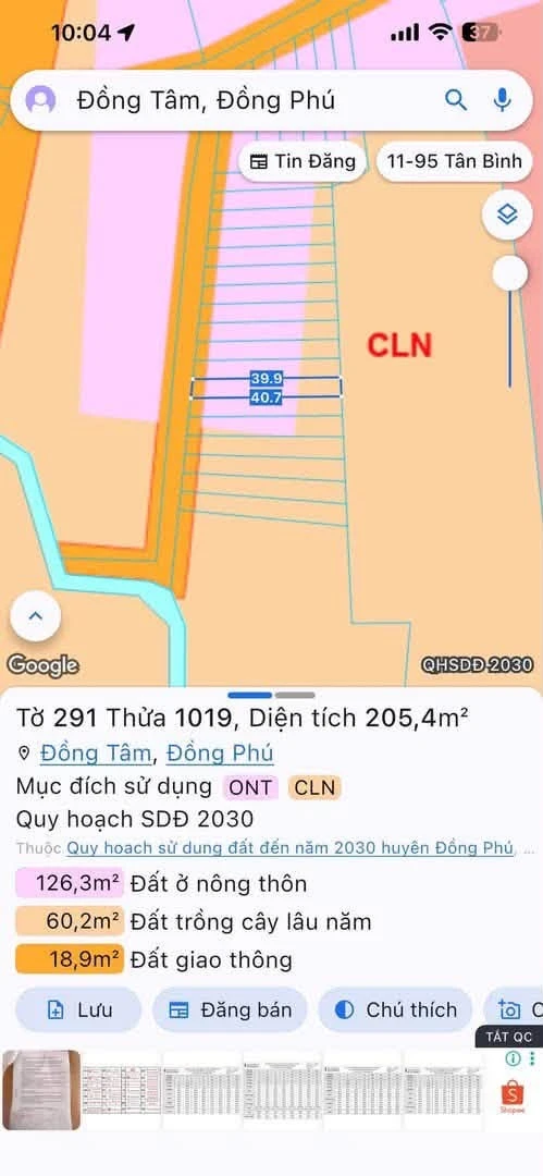 Bán đất thổ cư Tân Phước Cần Giờ 200m², 330 triệu - Ảnh thu nhỏ 3