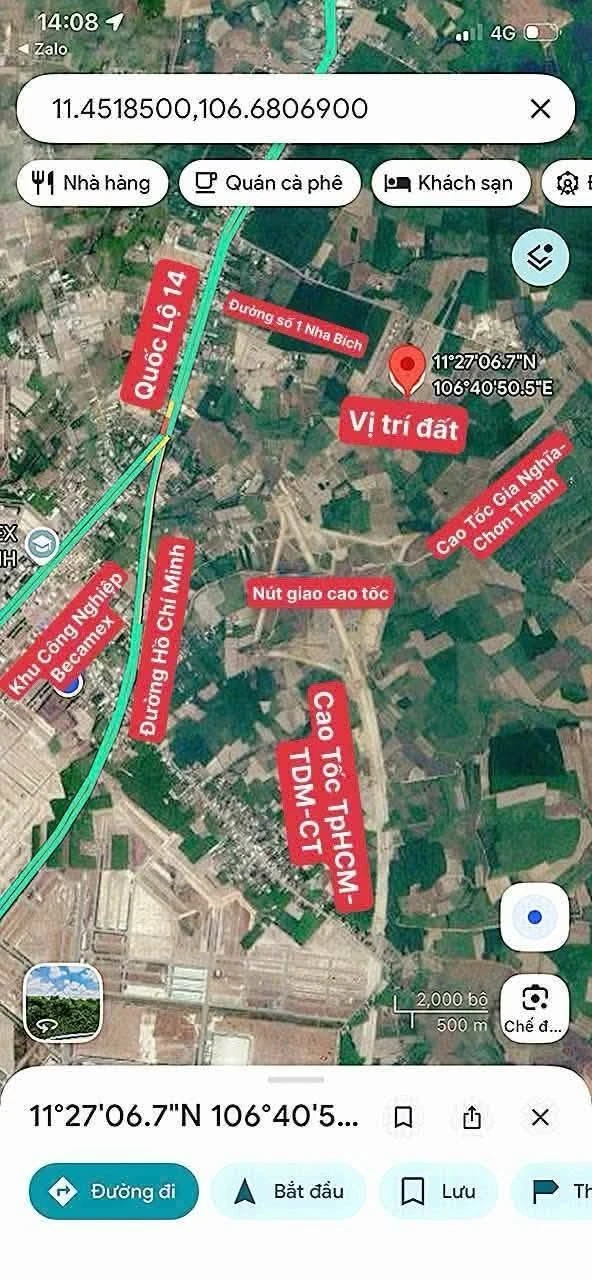 Bán đất mặt tiền Nha Bích, Chơn Thành, 175m², 4 tỷ - Ảnh 1