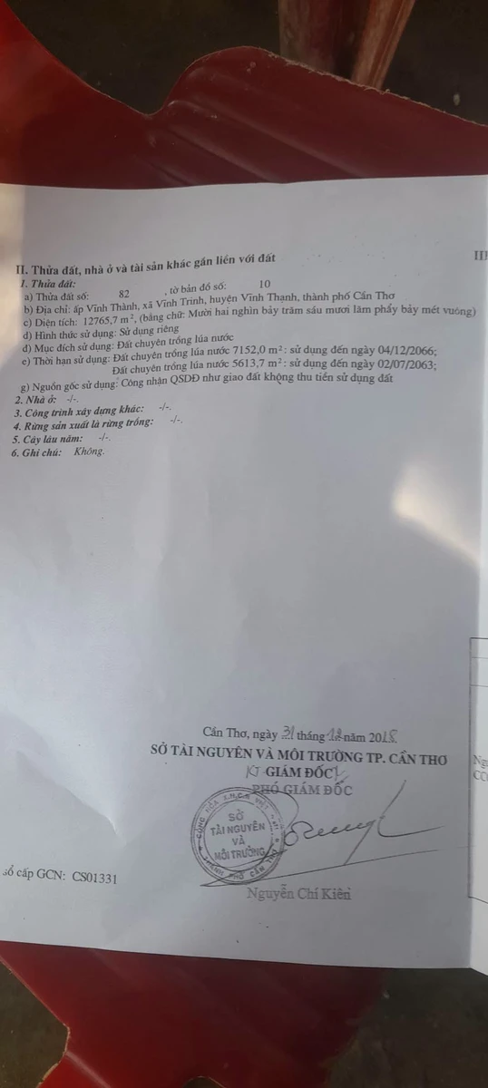 Bán 1296m2 đất nông nghiệp Vĩnh Thạnh, Cần Thơ - 3 tỷ 300 triệu - Ảnh thu nhỏ 3