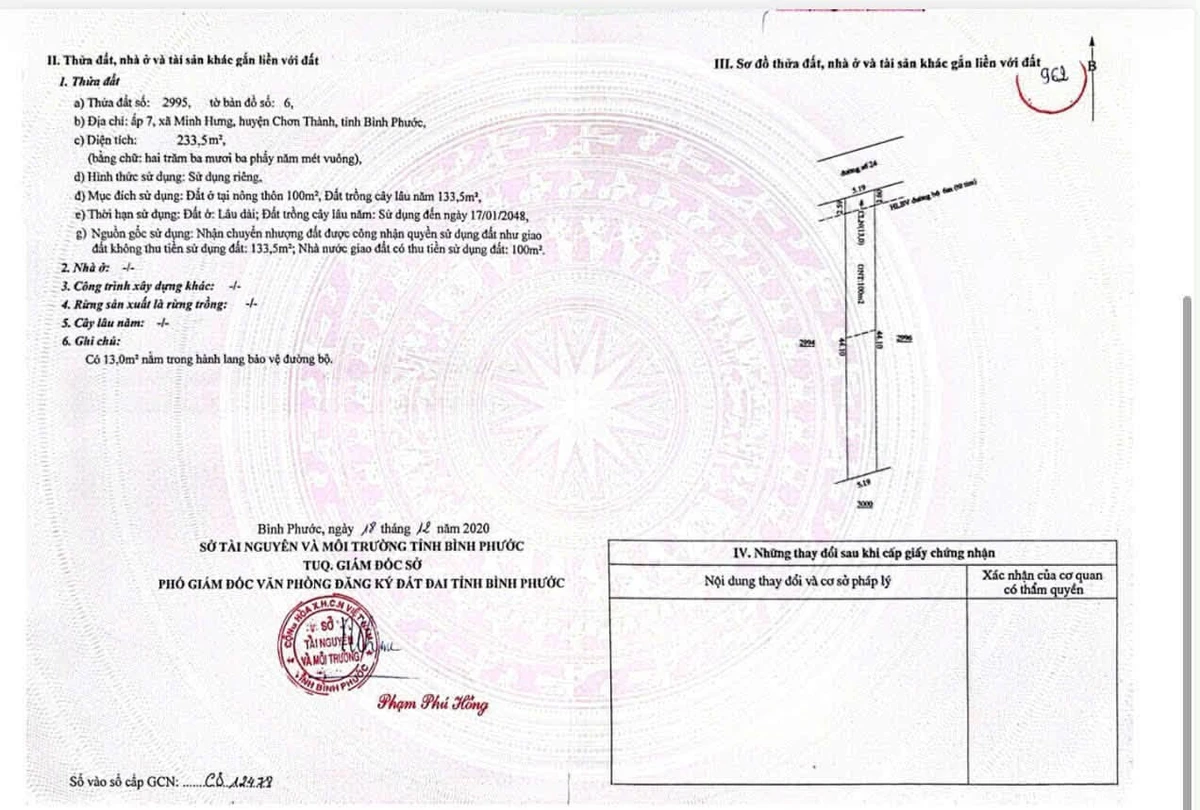 Bán 2 lô đất xây trọ KCN Minh Hưng, 225m2 - Ảnh thu nhỏ 5