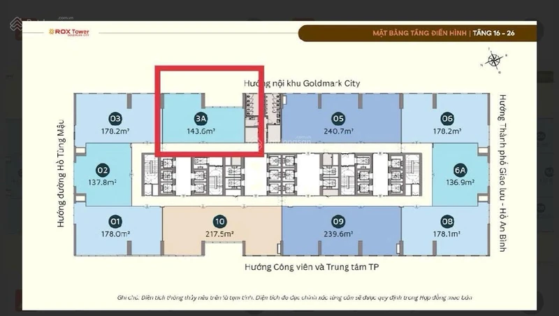 Cho thuê văn phòng hạng A 143m² ROX Tower - căn góc, đi bộ ra Metro - 28,6 triệu/tháng