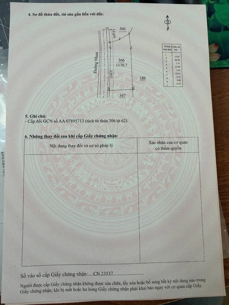 Bán đất Lộc An 1200m2 giá 1 tỷ 5 - Ảnh thu nhỏ 3
