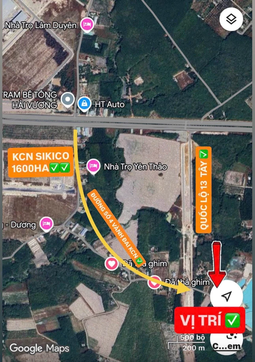 Bán lô đất góc mặt tiền đường số 4 Minh Hưng 262m2 giá 599 triệu - Ảnh thu nhỏ 2