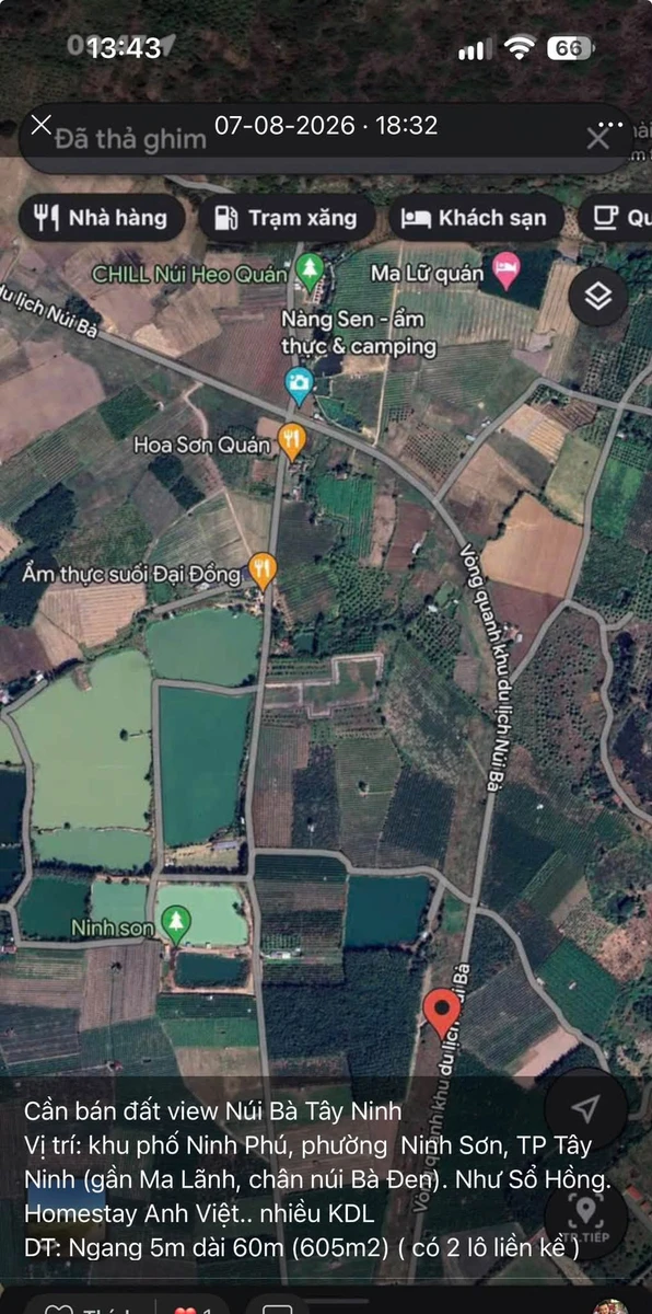 Bán 2 lô đất view Núi Bà, Tây Ninh, 300m², 500 triệu - Ảnh thu nhỏ 3