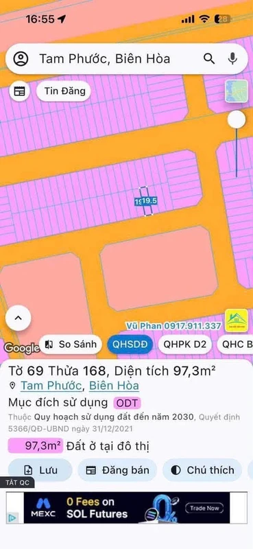 Bán lô đất 120m2 khu dân cư Tín Nghĩa Tam Phước Đồng Nai